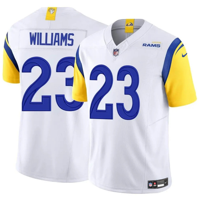 Men's Los Angeles Rams #23 Kyren Williams White 2024 Vapor Untouchable Football Stitched Jersey